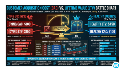 Customer Acquisition Cost (CAC) vs. Lifetime Value (LTV) Battle Chart